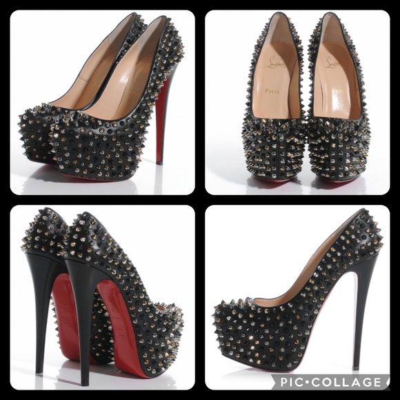 Christian Louboutin Shoes - CHRISTIAN LOUBOUTIN Calfskin Daffodile Mix Spikes 160 Pumps Sz 41